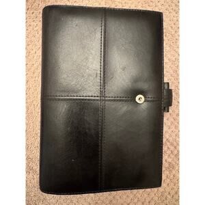 FiloFax Black Italian Leather Personal Agenda Organizer